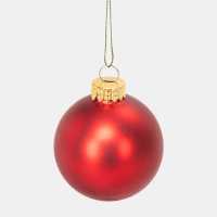 The Spirit Of Christmas 9Pk 60Mm Glass Bauble Multicolor Матово червено 