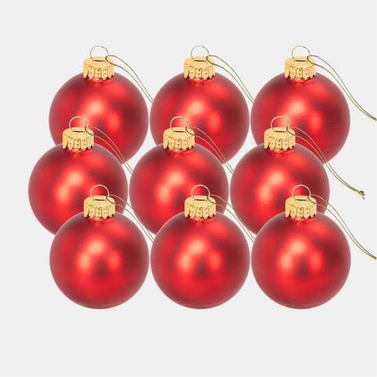 The Spirit Of Christmas 9Pk 60Mm Glass Bauble Multicolor Матово червено The Spirit Of Christmas 9Pk 60Mm Glass Bauble Multicolor Матово червено