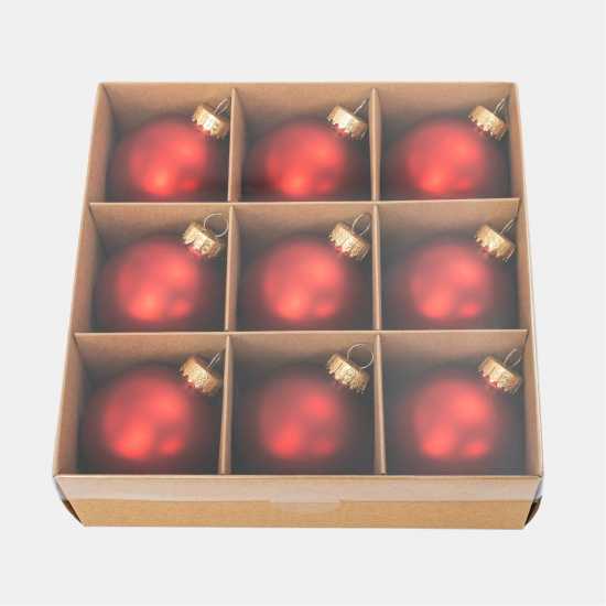 The Spirit Of Christmas 9Pk 60Mm Glass Bauble Multicolor Матово червено The Spirit Of Christmas 9Pk 60Mm Glass Bauble Multicolor Матово червено