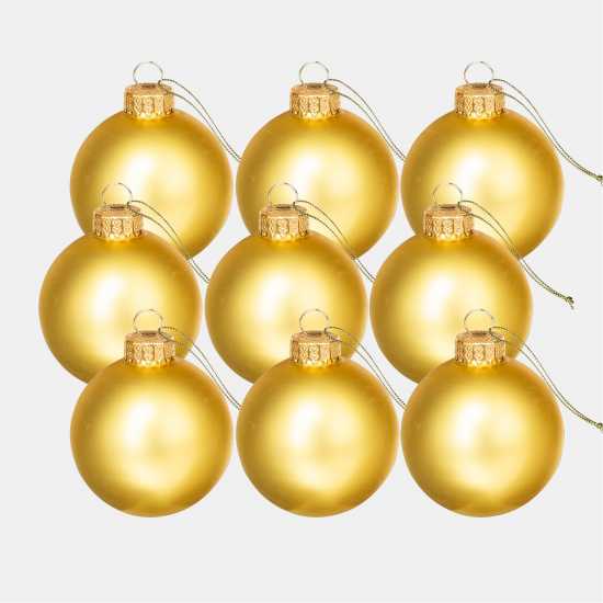 The Spirit Of Christmas 9Pk 60Mm Glass Bauble Multicolor Златно 
