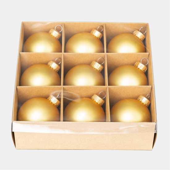 The Spirit Of Christmas 9Pk 60Mm Glass Bauble Multicolor Златно 