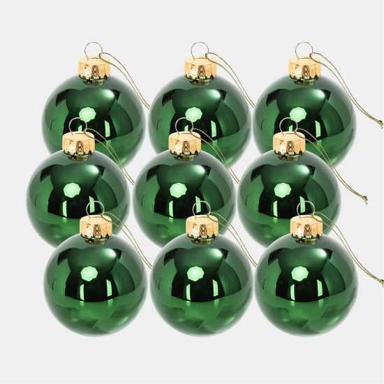 The Spirit Of Christmas 9Pk 60Mm Glass Bauble Multicolor Бляскаво зелено The Spirit Of Christmas 9Pk 60Mm Glass Bauble Multicolor Бляскаво зелено