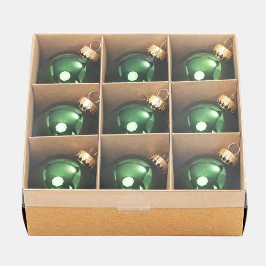 The Spirit Of Christmas 9Pk 60Mm Glass Bauble Multicolor Бляскаво зелено The Spirit Of Christmas 9Pk 60Mm Glass Bauble Multicolor Бляскаво зелено