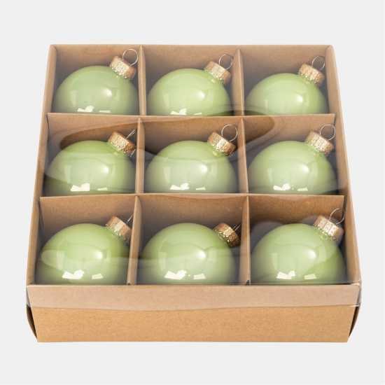 The Spirit Of Christmas 9Pk 60Mm Glass Bauble Multicolor Бонбонено зелено 