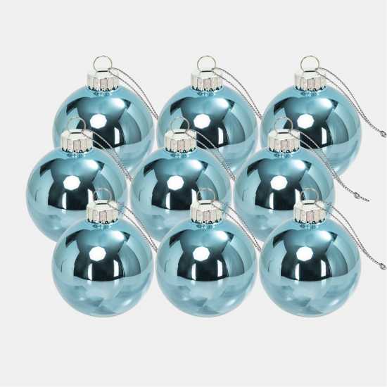 The Spirit Of Christmas 9Pk 60Mm Glass Bauble Multicolor Синьо 