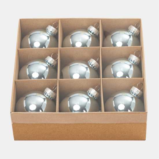 The Spirit Of Christmas 9Pk 60Mm Glass Bauble Multicolor Светло синьо 