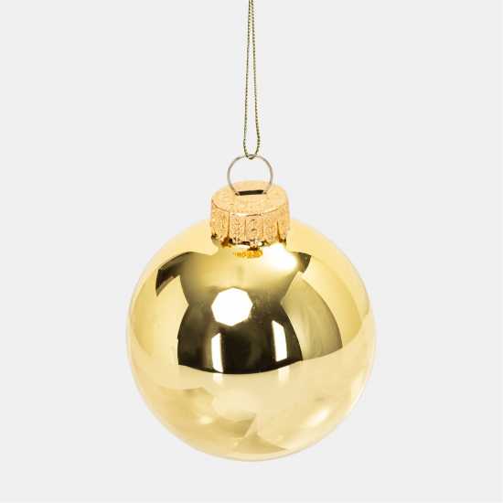 The Spirit Of Christmas 9Pk 60Mm Glass Bauble Multicolor Бляскаво златно 