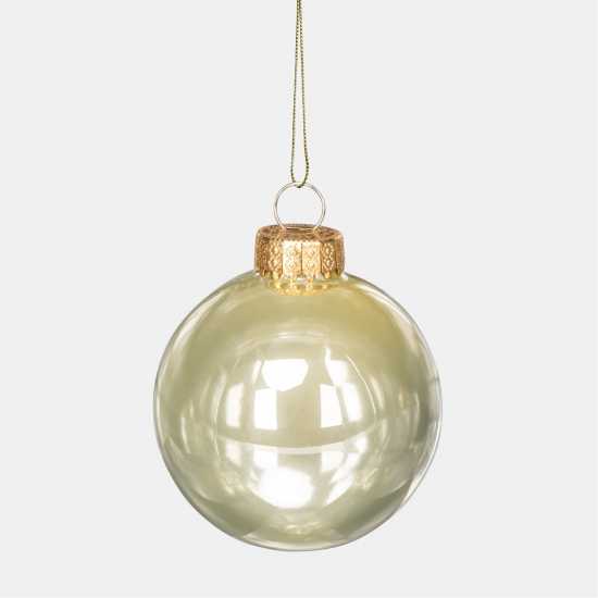 The Spirit Of Christmas 9Pk 60Mm Glass Bauble Multicolor Светло златен 