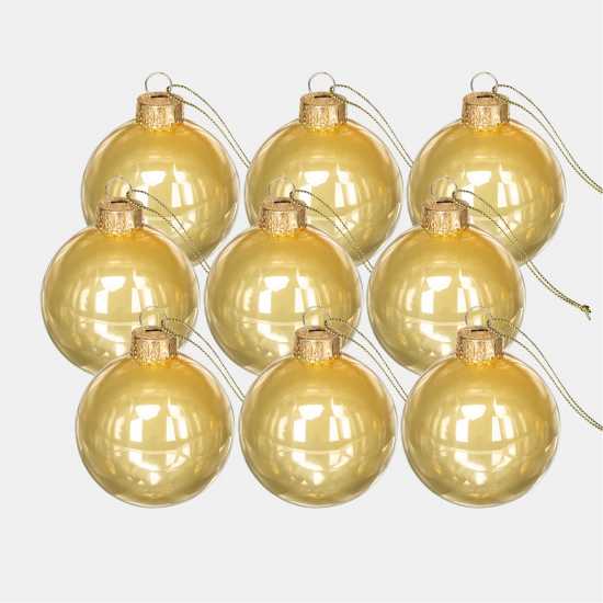 The Spirit Of Christmas 9Pk 60Mm Glass Bauble Multicolor Бледо златно The Spirit Of Christmas 9Pk 60Mm Glass Bauble Multicolor Бледо златно
