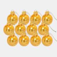 The Spirit Of Christmas 12Pk 35Mm Glass Bauble 99 One Size Бляскаво златно 