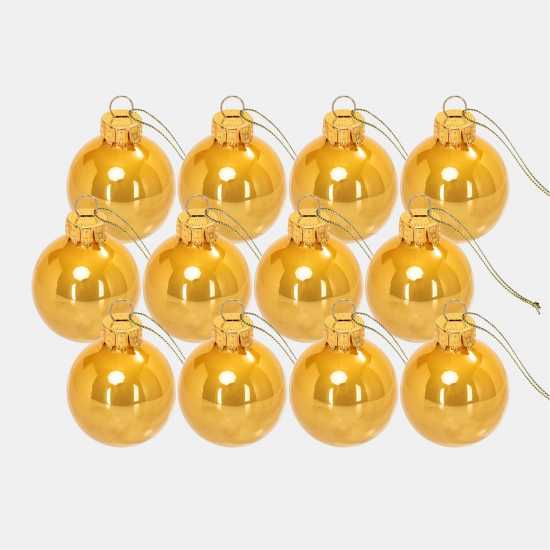The Spirit Of Christmas 12Pk 35Mm Glass Bauble 99 One Size Бляскаво златно 
