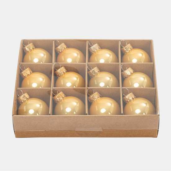 The Spirit Of Christmas 12Pk 35Mm Glass Bauble 99 One Size Бляскаво златно 