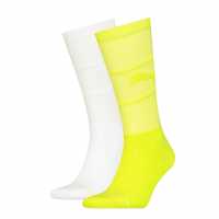 Puma 2 Pack Crew Socks Adults Green/White Мъжки чорапи