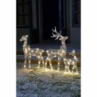 Of 3 Silver Led Reindeer Christmas Lights  Коледна украса