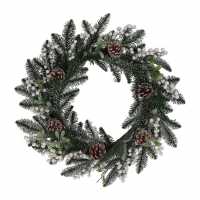 Fir/white Berry/cone Wreath  Коледна украса