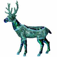 Peacock Sequin Stag Ornament