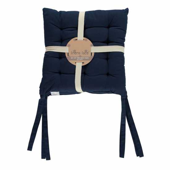 Linens And Lace 2 Pack Cotton Seat Pads Navy 