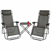 Culcita Camping 2 Gravity Chairs And Table Set Grey Лагерни маси и столове