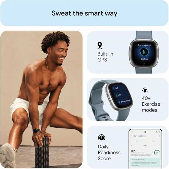 4 Fitness Smartwatch With Built-In Gps And Up To 6 Days Battery Life Waterfall Blue/platinum 4 Fitness Smartwatch With Built-In Gps And Up To 6 Days Battery Life Waterfall Blue/platinum