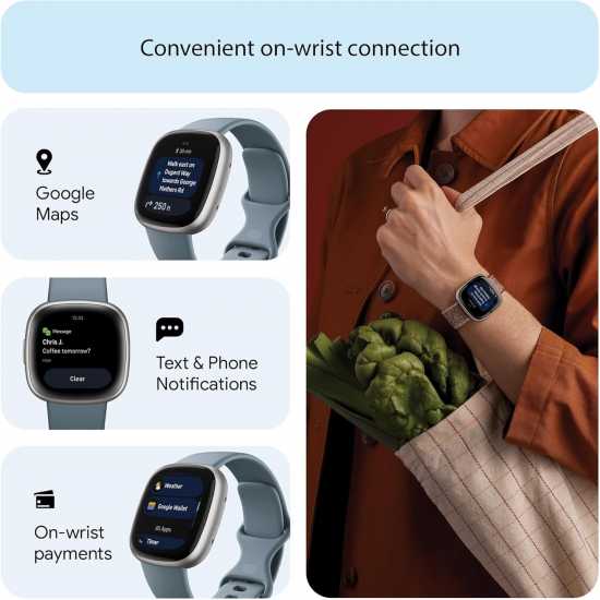 4 Fitness Smartwatch With Built-In Gps And Up To 6 Days Battery Life Waterfall Blue/platinum 4 Fitness Smartwatch With Built-In Gps And Up To 6 Days Battery Life Waterfall Blue/platinum