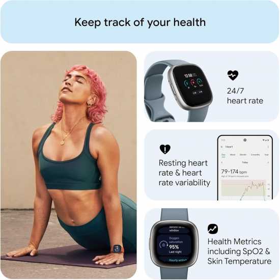 4 Fitness Smartwatch With Built-In Gps And Up To 6 Days Battery Life Waterfall Blue/platinum 4 Fitness Smartwatch With Built-In Gps And Up To 6 Days Battery Life Waterfall Blue/platinum
