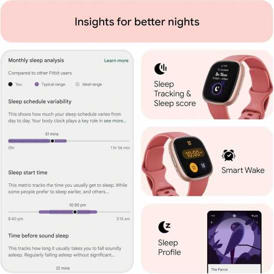 4 Fitness Smartwatch With Built-In Gps And Up To 6 Days Battery Life Pink/copper Rose 4 Fitness Smartwatch With Built-In Gps And Up To 6 Days Battery Life Pink/copper Rose