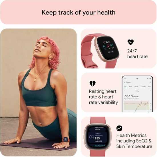 4 Fitness Smartwatch With Built-In Gps And Up To 6 Days Battery Life Pink/copper Rose 4 Fitness Smartwatch With Built-In Gps And Up To 6 Days Battery Life Pink/copper Rose