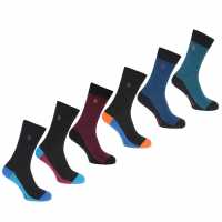 Sale Penguin 6 Pack Socks Mens Stripe Blue Мъжки чорапи