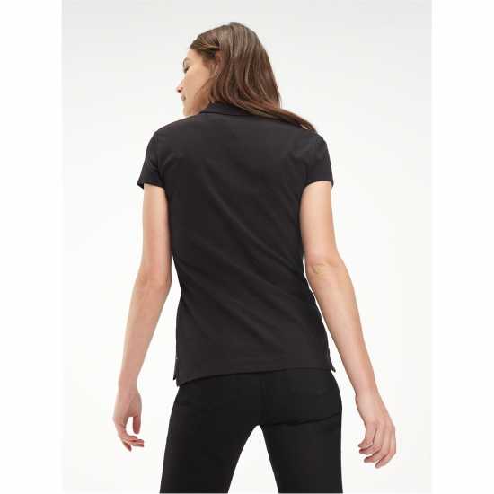 Tommy Hilfiger Дамска Блуза С Яка Heritage Short Sleeve Slim Fit Polo Shirt Ladies Masters Black Holiday Essentials