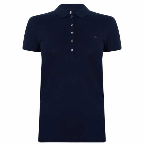 Tommy Hilfiger Дамска Блуза С Яка Heritage Short Sleeve Slim Fit Polo Shirt Ladies Midnight 403 Holiday Essentials