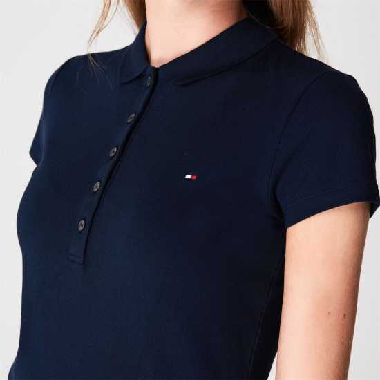 Tommy Hilfiger Дамска Блуза С Яка Heritage Short Sleeve Slim Fit Polo Shirt Ladies Midnight 403 Holiday Essentials
