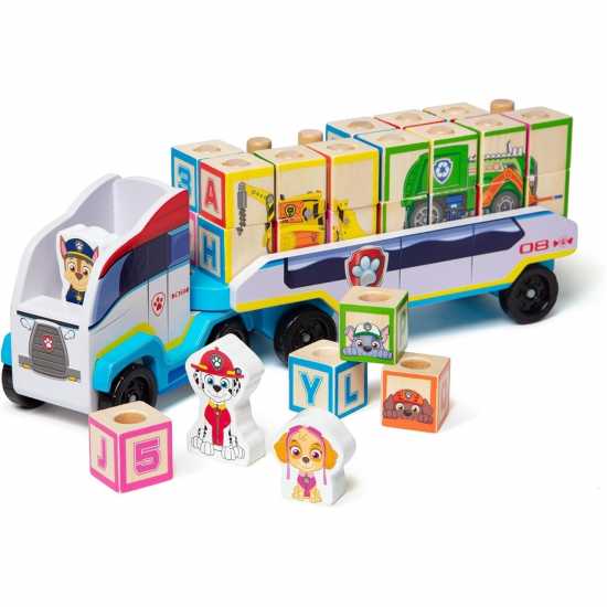 Paw Patrol Toy Truck With Alphabet & Number Wooden Blocks Paw Patrol Toy Truck With Alphabet & Number Wooden Blocks