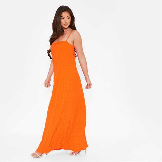 I Saw It First Textured Cami Maxi Dress Orange Дамски поли и рокли