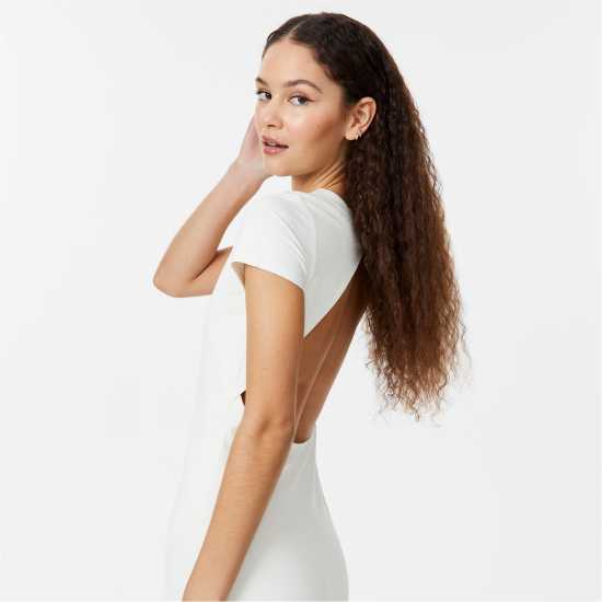 Jack Wills Open Back Maxi Dress Винтажно бяло Дамски поли и рокли