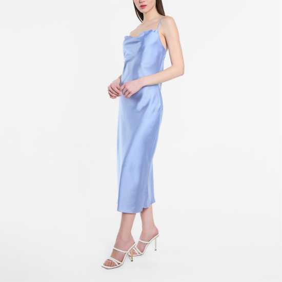 Satin Midaxi Dress Powder Blue Дамски поли и рокли