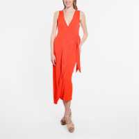 Sleeveless Wrap Dress Orange Дамски поли и рокли