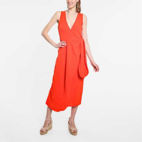 Be You Sleeveless Wrap Maxi Dress Оранжево Be You Sleeveless Wrap Maxi Dress Оранжево