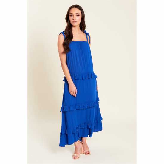 Be You Strappy Tiered Crinkle Maxi Dress  