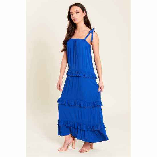 Be You Strappy Tiered Crinkle Maxi Dress  