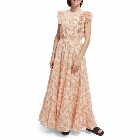 Scotch And Soda Printed Maxi Voile Dress  
