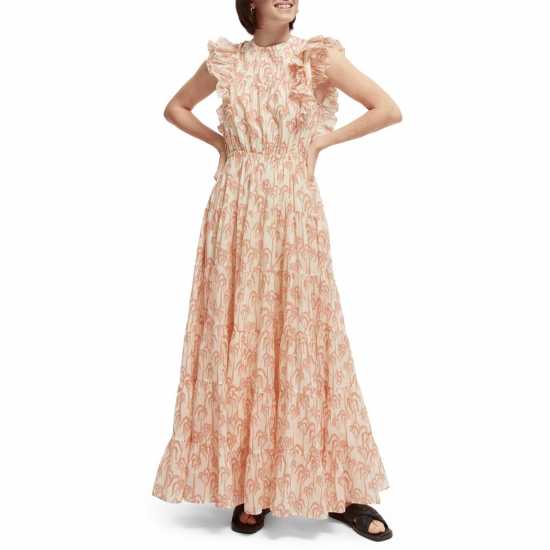 Scotch And Soda Printed Maxi Voile Dress  