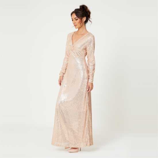 Sequin Knot Front Maxi Dress  Дамски поли и рокли