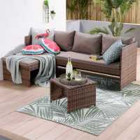 Kauai Corner Rattan Chaise Sofa Set