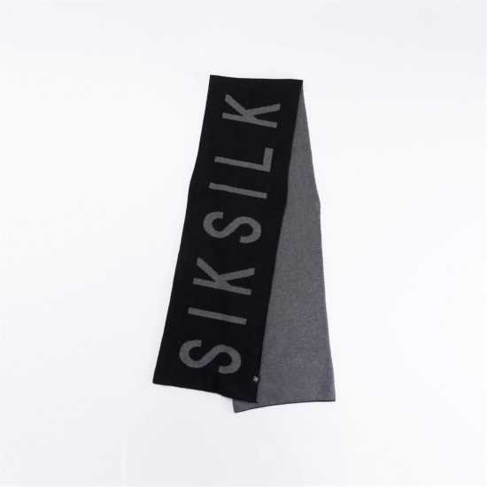 Siksilk Black Knitted Midweight Scarf Siksilk Black Knitted Midweight Scarf