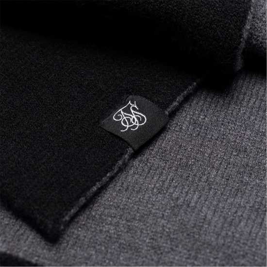 Siksilk Black Knitted Midweight Scarf Siksilk Black Knitted Midweight Scarf
