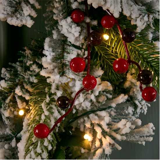 The Spirit Of Christmas 50Cm Pre-Lit Wreath 54 Red Bow One Size  