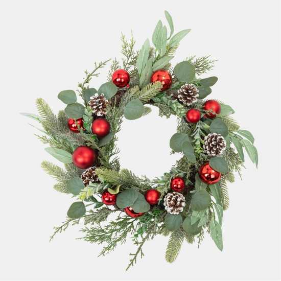 The Spirit Of Christmas 50Cm Wreath 54 Red Bauble One Size  