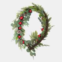 The Spirit Of Christmas 6 Feet Garland 54 Red Bauble One Size  