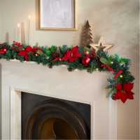 The Spirit Of Christmas 9Feet Poin Garland 54 Red One Size  