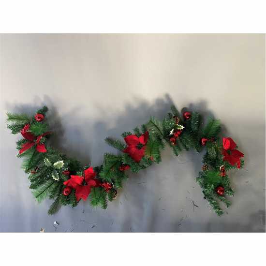 The Spirit Of Christmas 9Feet Poin Garland 54 Red One Size  